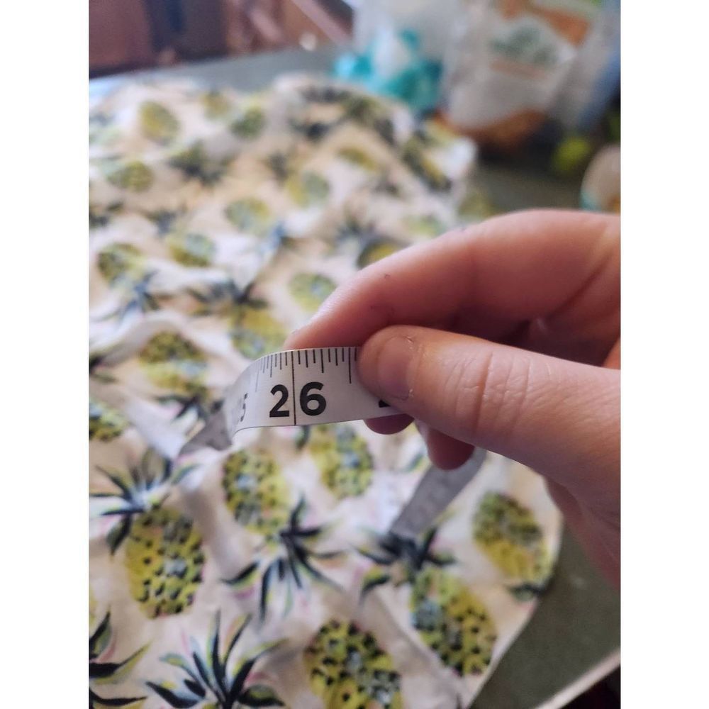 Boden Pineapple-Print Button-Down Shirt in White and Lime - Picture 5 of 5